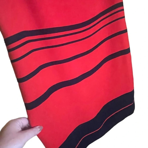 Banana Republic Women's Red & Navy Stripe Sleeveless Sheath Work Dress Size 6 - Picture 4 of 8